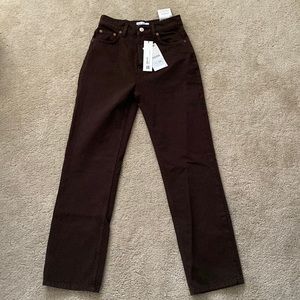 Zara Brown Straight Leg Jeans